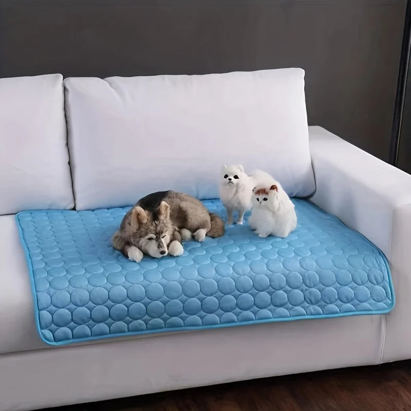 Pet Cool Pad Summer Dog Sleeping Mat Breathable Ice Silk Washable Pet Bed Durable Dog Cat Cushion Outdoor Terraces Cool Pad