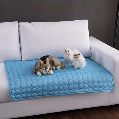 Pet Cool Pad Summer Dog Sleeping Mat Breathable Ice Silk Washable Pet Bed Durable Dog Cat Cushion Outdoor Terraces Cool Pad