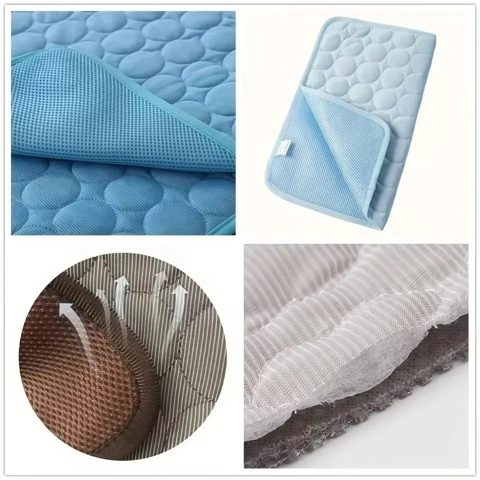 Pet Cool Pad Summer Dog Sleeping Mat Breathable Ice Silk Washable Pet Bed Durable Dog Cat Cushion Outdoor Terraces Cool Pad