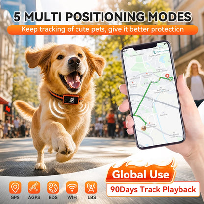 4G Pet GPS Tracker Collar Waterproof Dog Cat Locator with Health Monitor,Geo-Fence,Cold Resistant for Ios Android