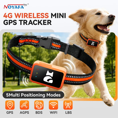 4G Pet GPS Tracker Collar Waterproof Dog Cat Locator with Health Monitor,Geo-Fence,Cold Resistant for Ios Android