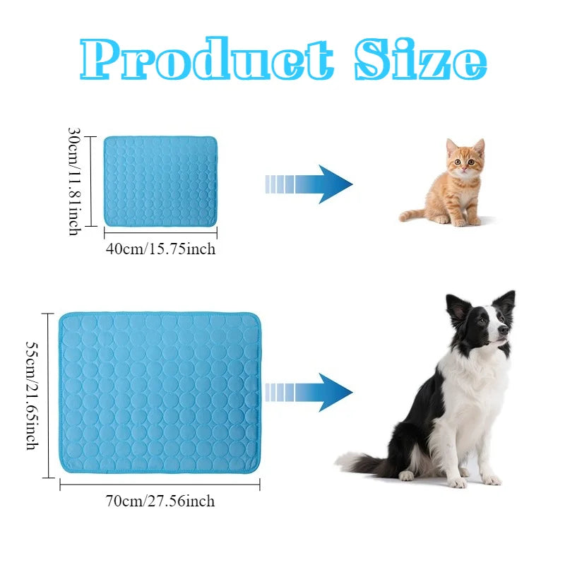 Pet Cool Pad Summer Dog Sleeping Mat Breathable Ice Silk Washable Pet Bed Durable Dog Cat Cushion Outdoor Terraces Cool Pad