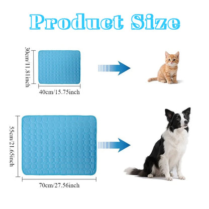 Pet Cool Pad Summer Dog Sleeping Mat Breathable Ice Silk Washable Pet Bed Durable Dog Cat Cushion Outdoor Terraces Cool Pad