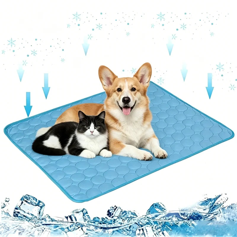 Pet Cool Pad Summer Dog Sleeping Mat Breathable Ice Silk Washable Pet Bed Durable Dog Cat Cushion Outdoor Terraces Cool Pad