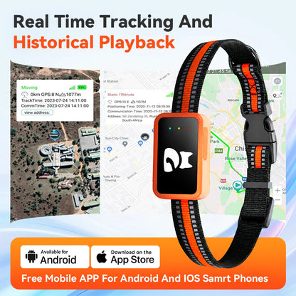 4G Pet GPS Tracker Collar Waterproof Dog Cat Locator with Health Monitor,Geo-Fence,Cold Resistant for Ios Android