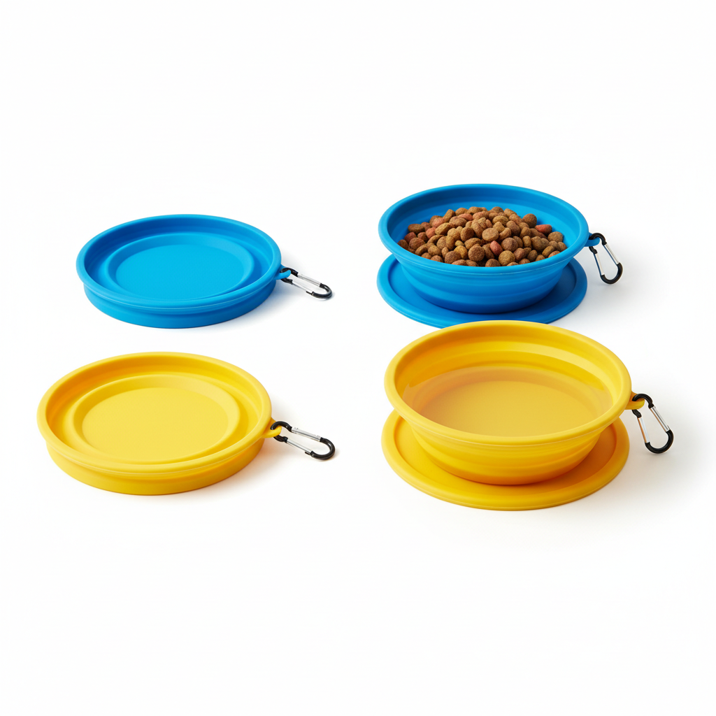 Collapsible Dog Travel Bowls 34oz with Carabiner Clip | 2 Pack