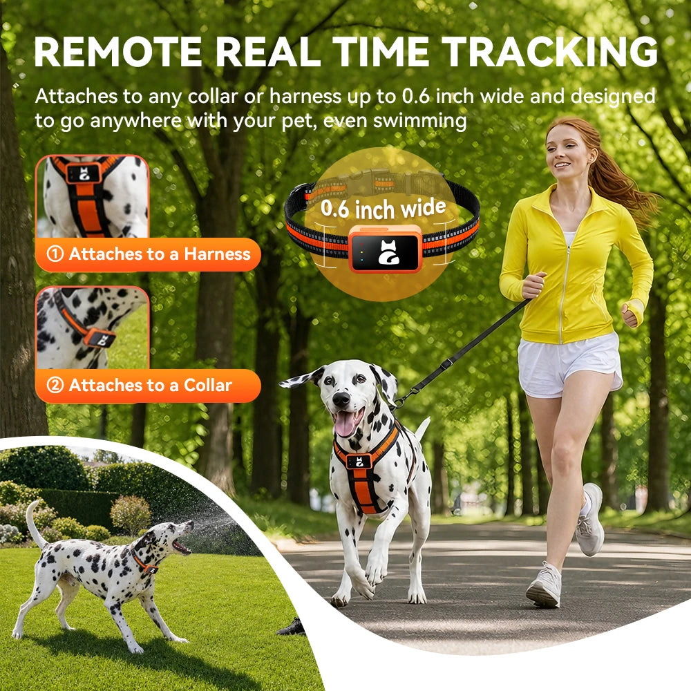 4G Pet GPS Tracker Collar Waterproof Dog Cat Locator with Health Monitor,Geo-Fence,Cold Resistant for Ios Android