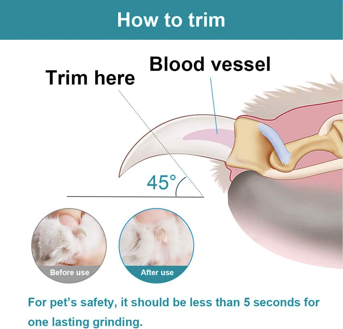 Pet Nail Grinder with LED Light & 2 Grinding Heads, 2-Speed Low Noise | More Powerful Dog Nail Grinder, Pet Nail Trimmer File, Painless Paw Claw Care, Quiet Toenail Grooming Tool for L/M/S Dog Cat